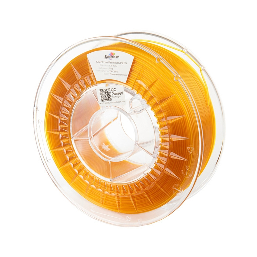 Пластик для 3D-принтера Spectrum PET-G Premium Transparent 1.75mm 1kg Yellow (80049)