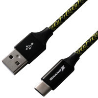 Дата кабель USB 2.0 AM to Type-C 1.0m Yellow/Black Grand-X (FC06YB)