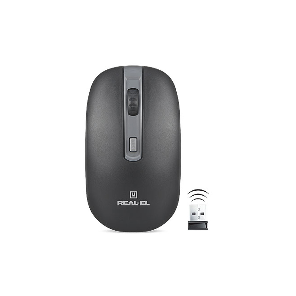 Мишка REAL-EL RM-303 Wireless Black/Grey (EL123200021)