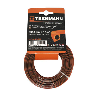 Жилка косильна Tekhmann "Квадрат DUAL" 2,4 мм x 15 м (T.40624015)