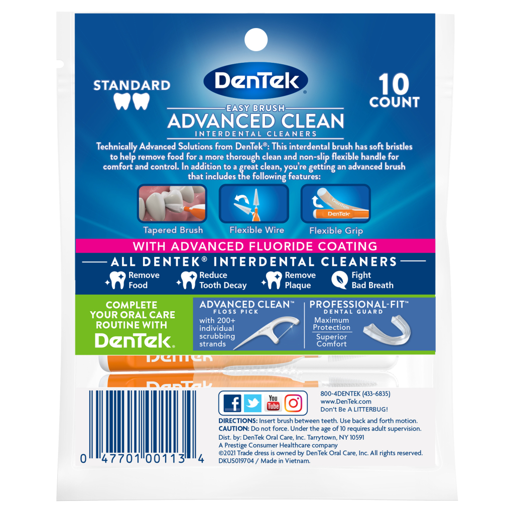 Щітки для міжзубних проміжків DenTek Зручне очищення для Стандартних проміжків 10 шт. (047701001134)