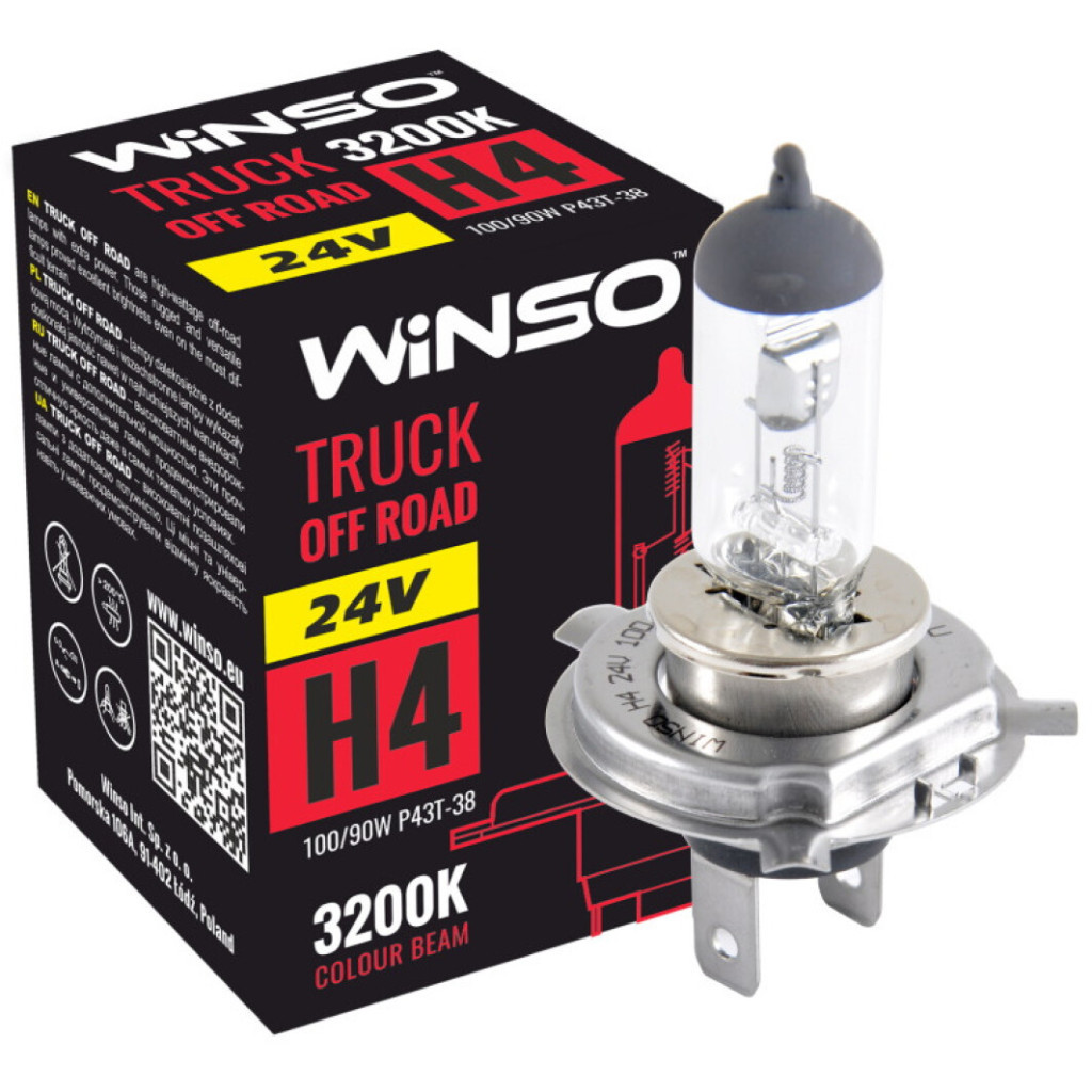 Автолампа WINSO H4 TRUCK OFF ROAD 100/90W (724410)