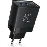 Зарядний пристрій MAKE 18W QC3.0+2.4A Black (MCW-322QBK)