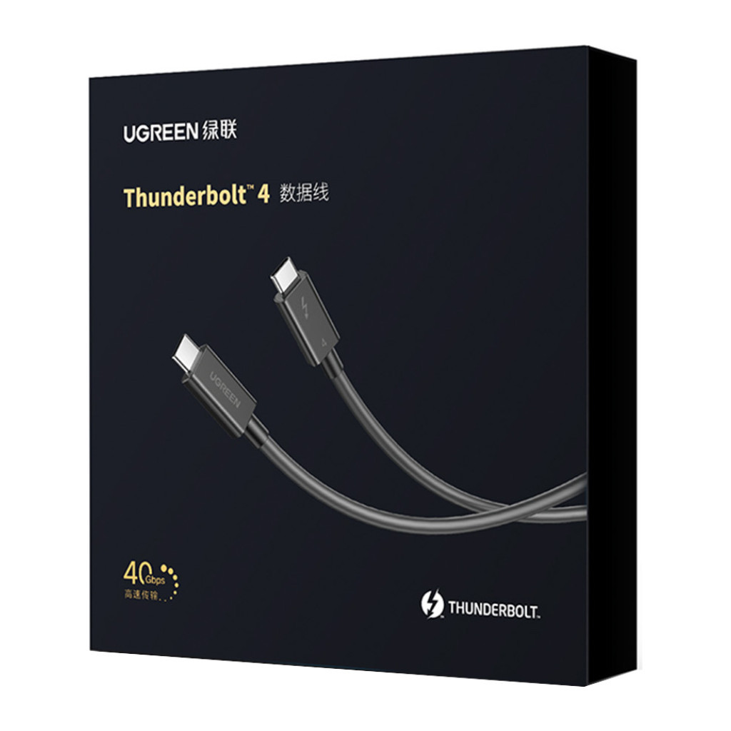 Дата кабель USB-C to USB-C 0.8m USB 4.0 THUNDERBOLTUS501 8K40Gbps Black Ugreen (30389)