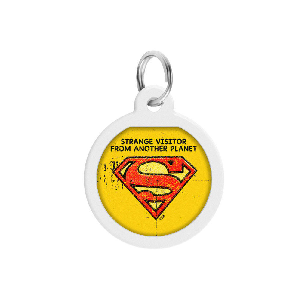 Адресник для тварин WAUDOG Smart ID з QR паспортом "Супермен вінтаж" коло 30 мм (230-1011)