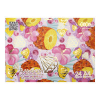 Drawing album ZiBi Kids Line JUICY A4 24 sheets, 120 g/m2, stapled, blue (ZB.1432-14)