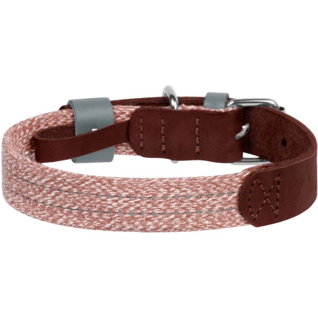 Нашийник для тварин WAUDOG Classic зі шкіри та відновленої бавовни L 25 мм х 38-49 см коричневий (58936)