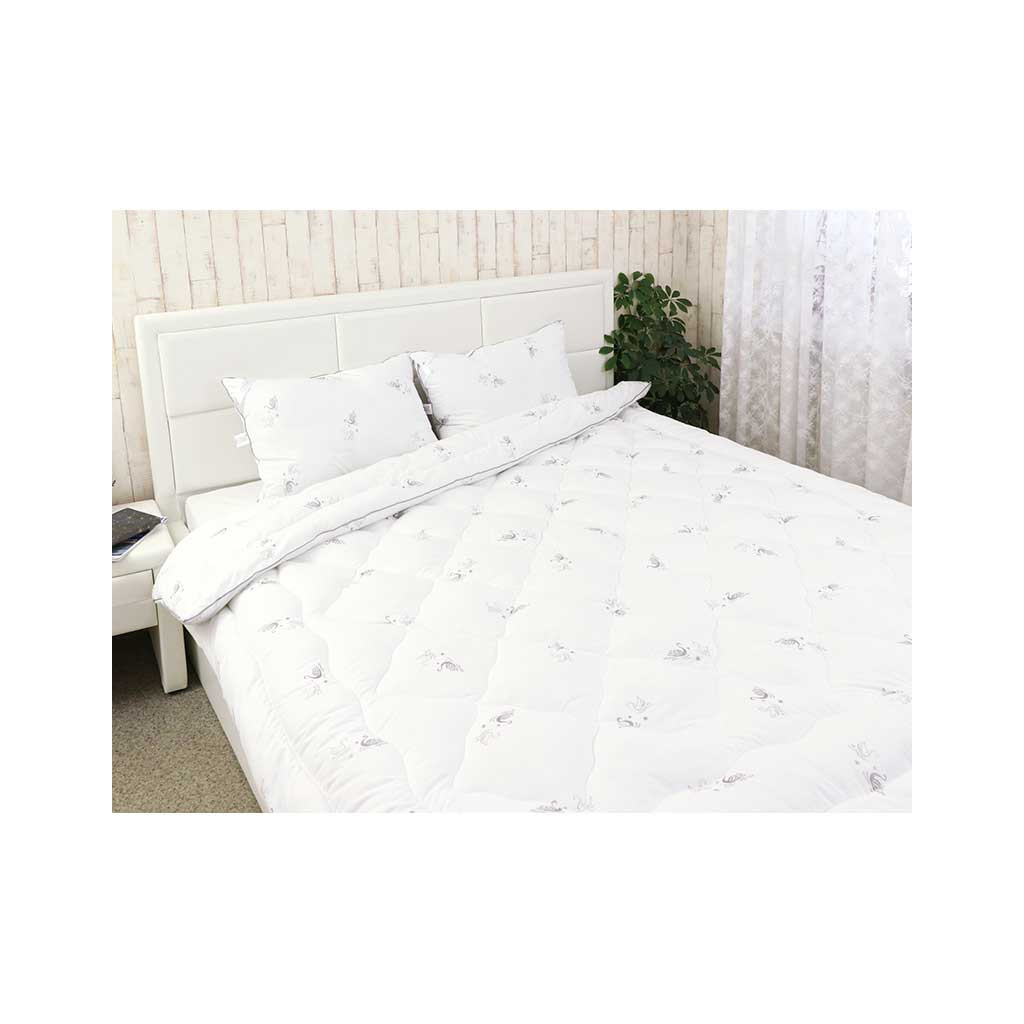 Ковдра Руно зі штучного лебединого пуху зима Silver Swan 140х205 см з подушкою 50х70 см (924.52_Silver Swan) Ковдра Руно зі штучного лебединого пуху зима Silver Swan 140х205 см з подушкою 50х70 см (924.52_Silver Swan)