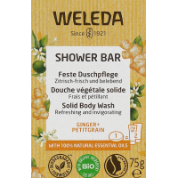 Weleda solid soap Aroma bar for shower Ginger and Bitter orange 75 g (4001638529945)