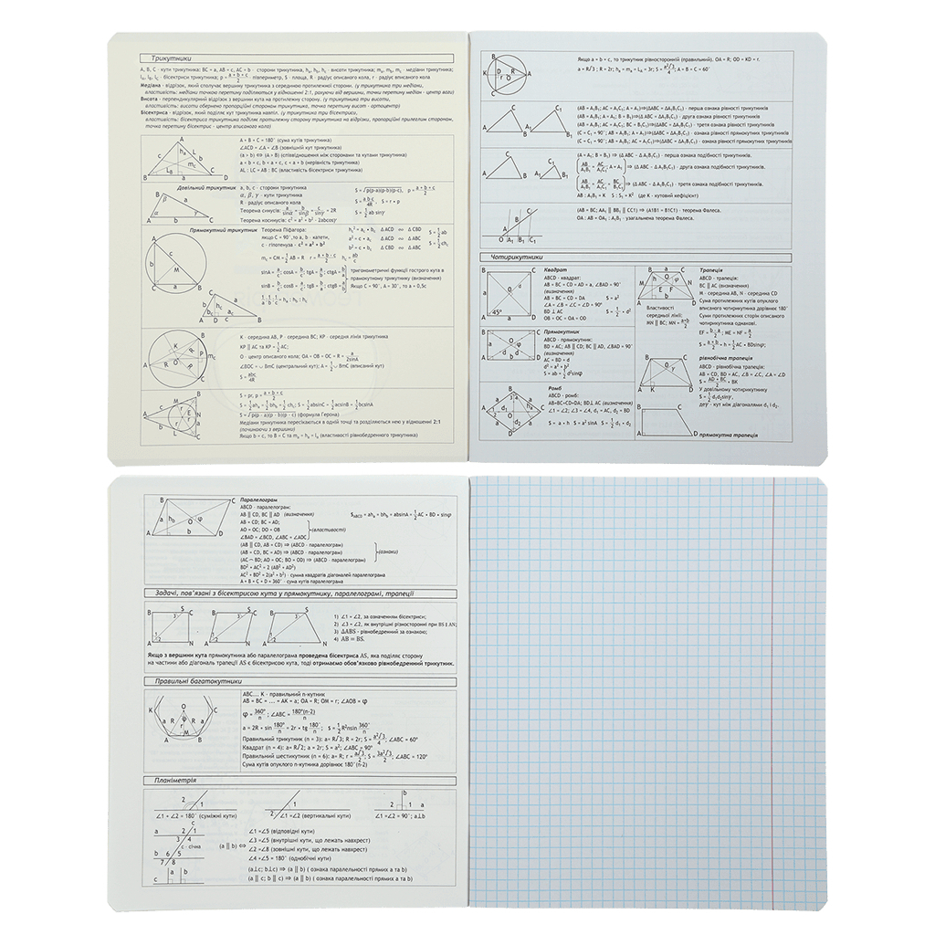 Зошит ZiBi предметний GRADIENT 48 аркушів клітинка, геометрія (ZB.1702-07)