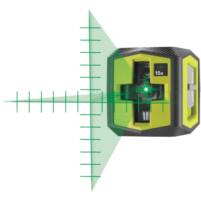Лазерний нівелір Ryobi RBCLLG2 до 15м ±0.5мм, перехресний зелений, 2хАА 0.4кг (5133005497)