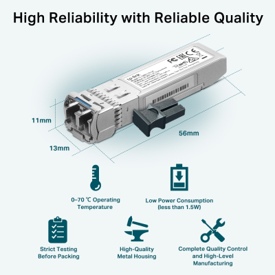 Модуль SFP Transceiver SFP+ 10GBase-LR, SM, 10km, LC TP-Link (TL-SM5110-LR)
