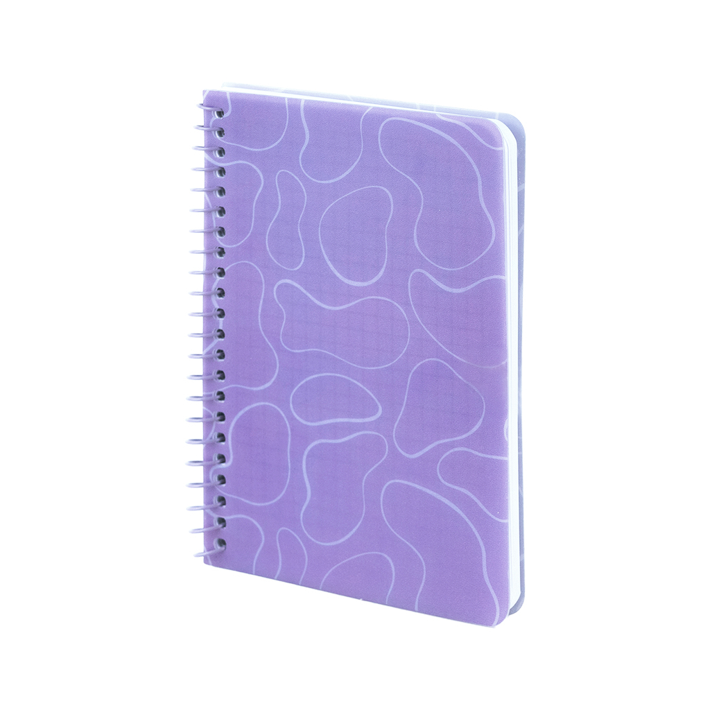 Блокнот Axent на спіралі B6 80 аркушів, клітинка, пластикова обкладинка, фіолетовий (8463-1-A)