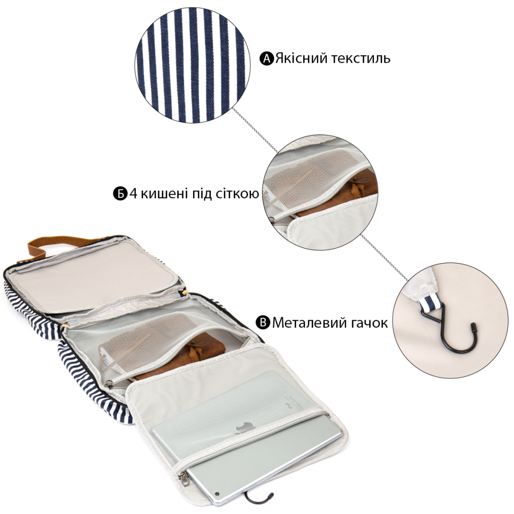 Несесер Vintage Текстильна Біла (20651)