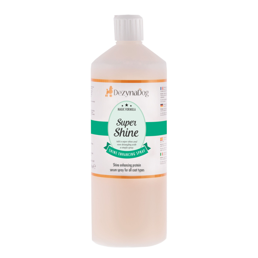 Спрей для тварин Dezynadog Super Shine для блиску і кондиціонування для легкого ковзання щітки та гребінця з протеїном 1 л (5052372067780)