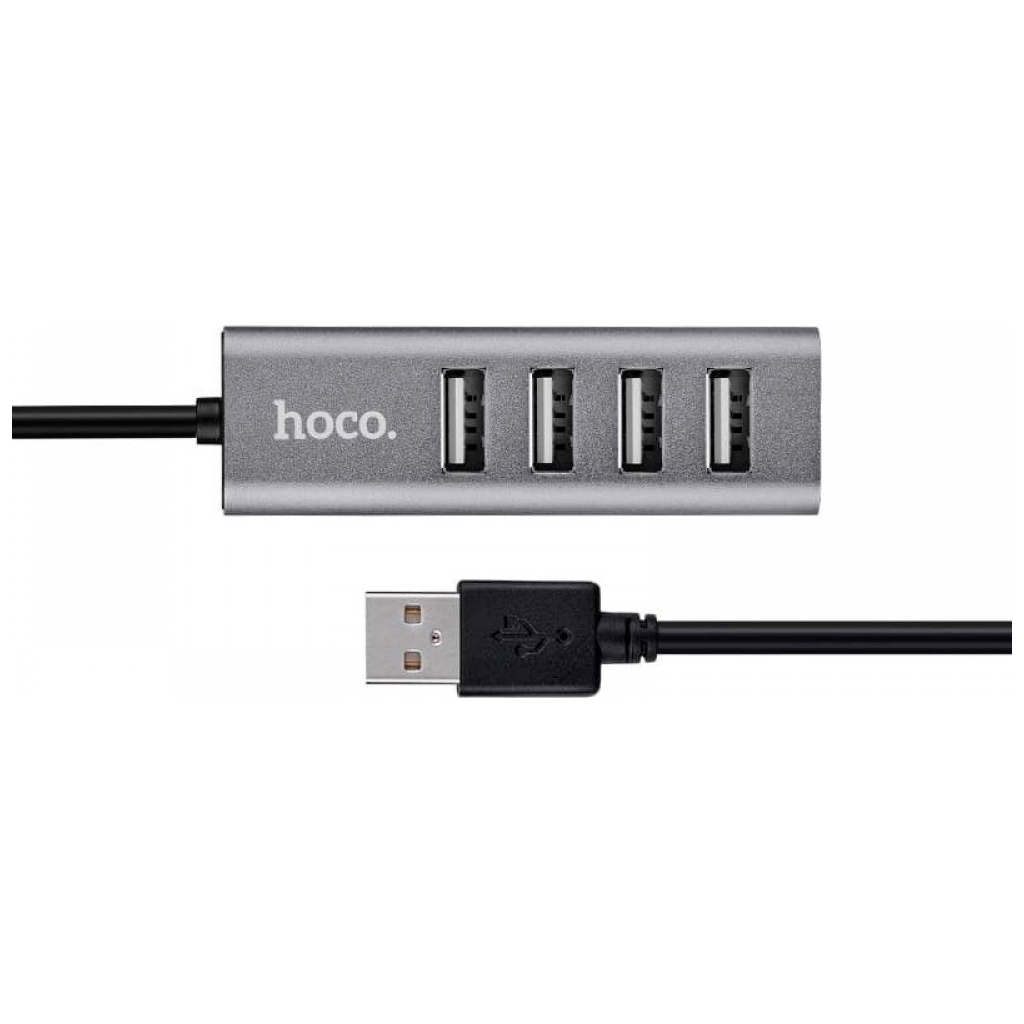 Концентратор HOCO USB 2.0 to 4xUSB Line machine HB1 Tarnish (6957531038139)