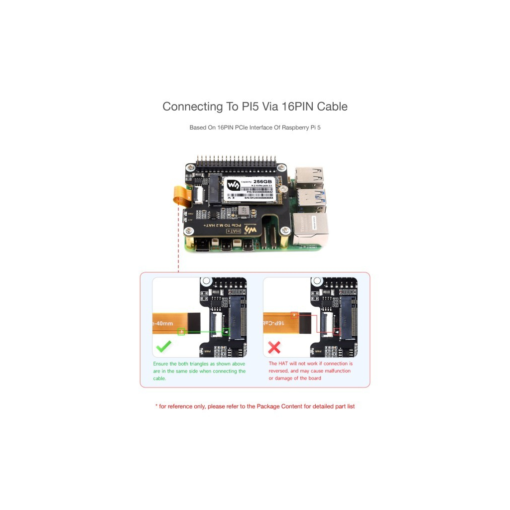 Плата розширення для Мікро ПК Waveshare Плата розширення для Raspberry Pi 5 PCIe to M.2 (WAV-26583)
