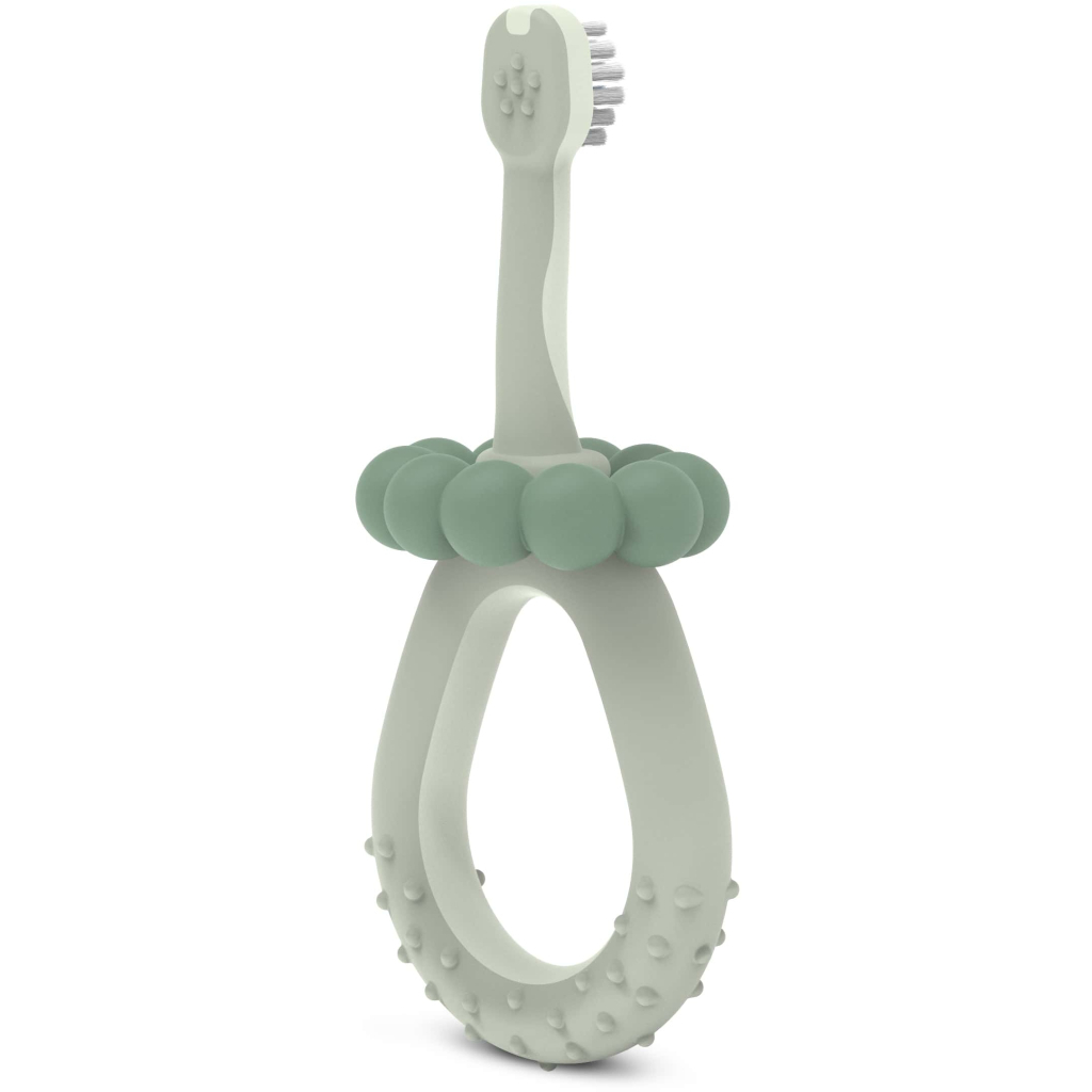 Дитяча зубна щітка Suavinex STAGE 1 з масажером від 0 до 2 років, зелена (403011)