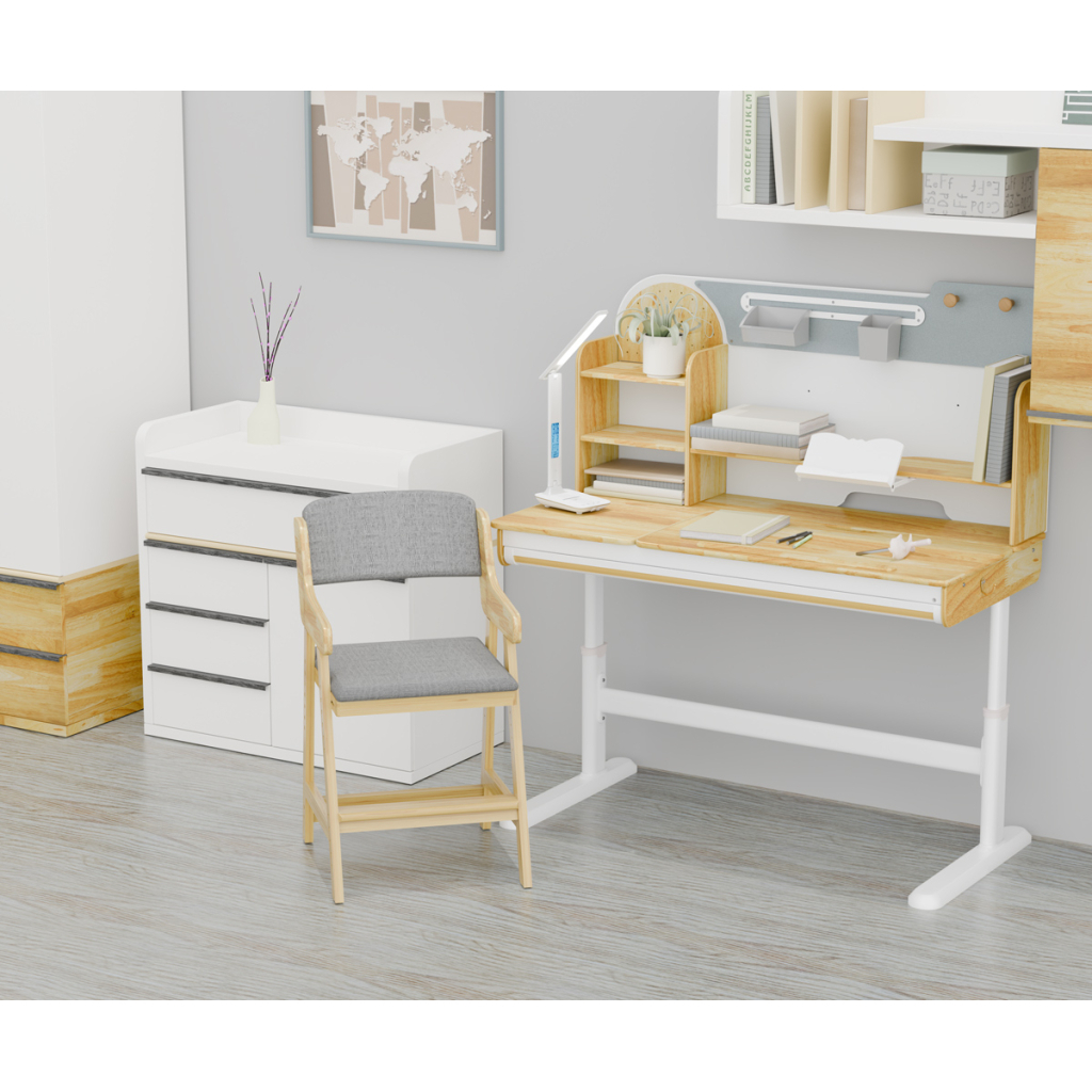 Парта з кріслом Mealux Timberdesk L + крісло Carlo (BD-690 Wood L + KD-050 G)