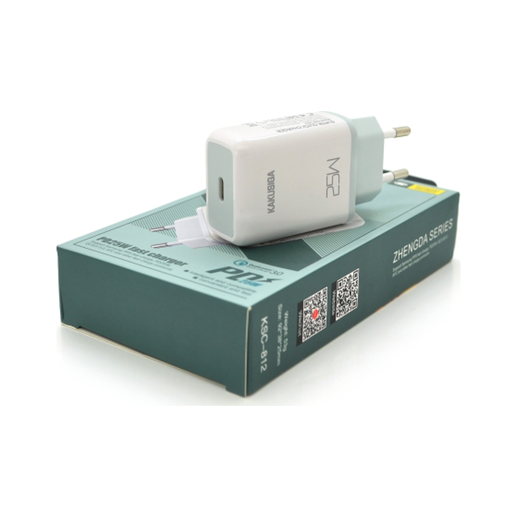 Зарядний пристрій KAKUSIGA USB-C PD25W white (KSC-812-Zhengda) Зарядний пристрій KAKUSIGA USB-C PD25W white (KSC-812-Zhengda)