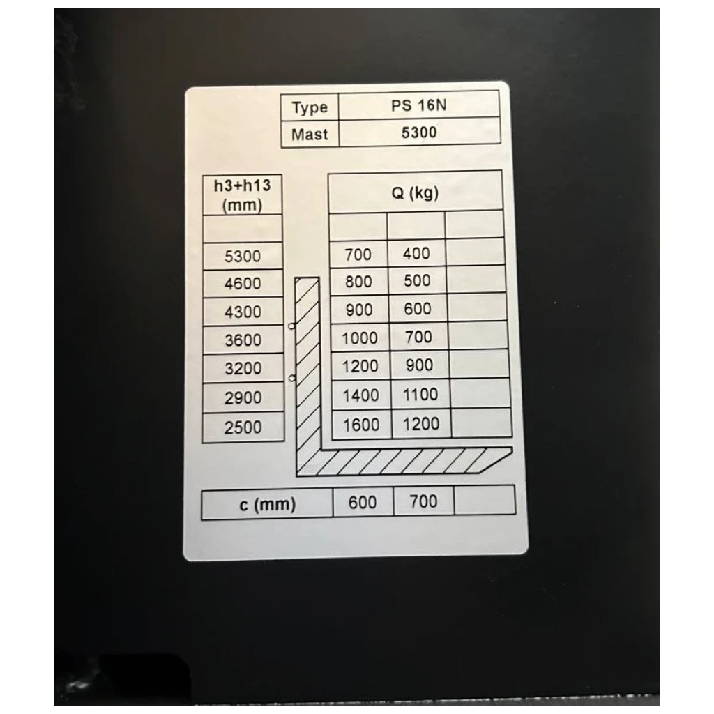 Штабелер GTM електричний самохідний 1,6т/5,3м 24V/240Ah з площ. оператора (PS16N 5300)