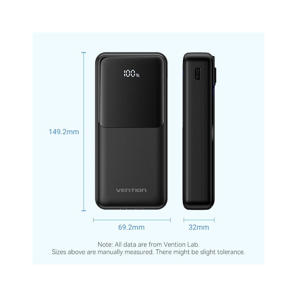 Повербанк Vention 20000 mAh 22.5W with Built-in USB-C and Lightning Cables (FHPB0) Повербанк Vention 20000 mAh 22.5W with Built-in USB-C and Lightning Cables (FHPB0)