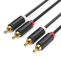 Кабель мультимедійний 2xRCA M to 2xRCA M 1.5m black VENTION (BCMBG)