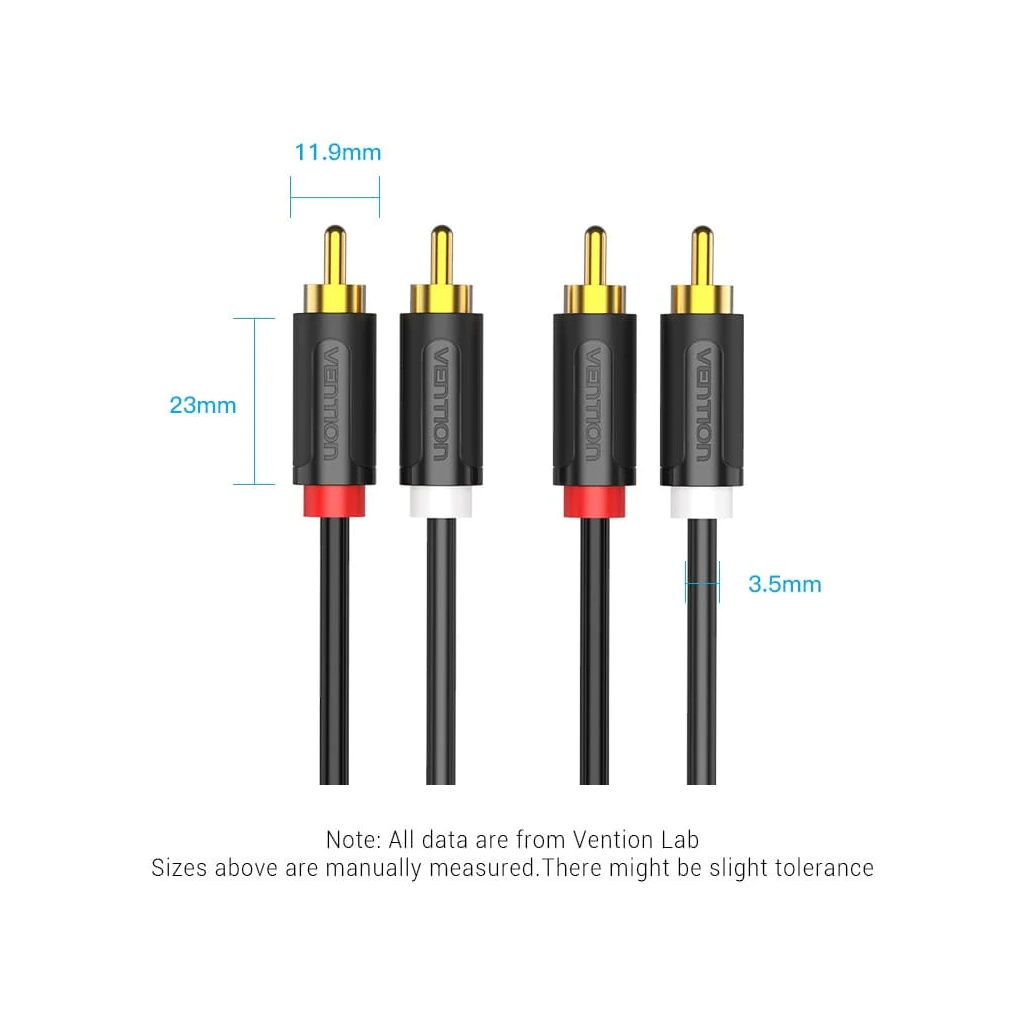 Кабель мультимедійний 2xRCA M to 2xRCA M 1.5m black Vention (BCMBG) Кабель мультимедійний 2xRCA M to 2xRCA M 1.5m black Vention (BCMBG)