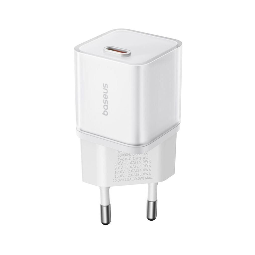 Зарядний пристрій Baseus 1xUSB-C 30W GaN5S white (P10162504213-00)