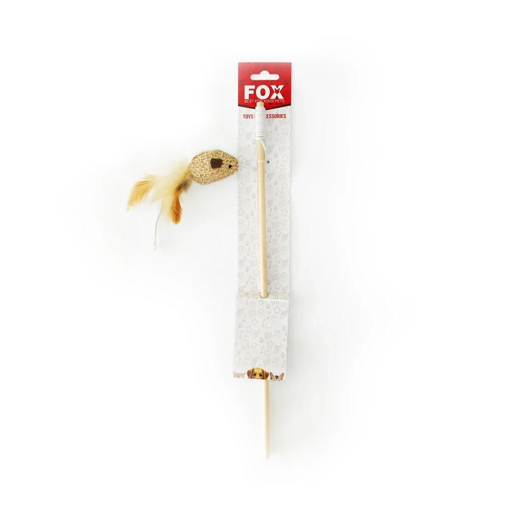 Іграшка для котів "FOX" Вудка-дражнилка ECO "Мордочка з пухом" (6912102124659)