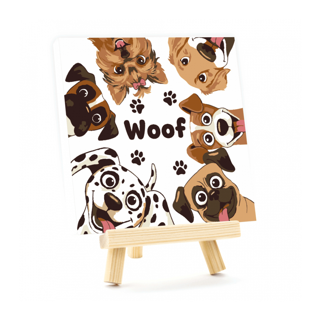 Картина по номерам Rosa Lucky Dogs, 15х15см, з мольбертом (4823098548560)