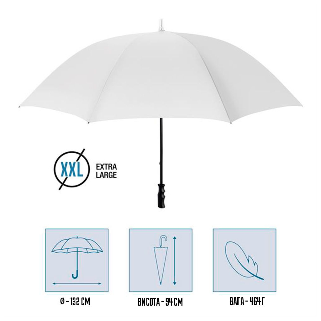 Парасоля Perletti Golf XXL тростина, з системою антивітер, біла (P96020-04)