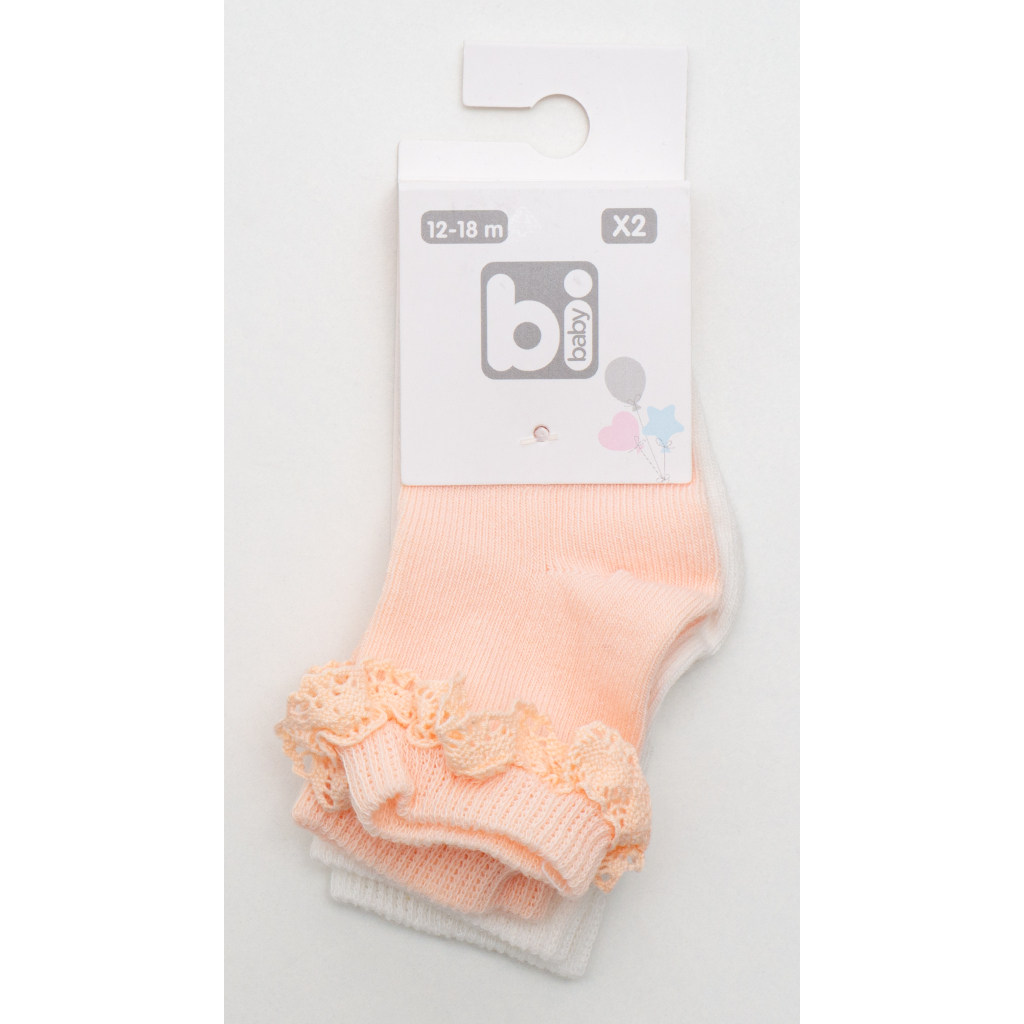 Шкарпетки дитячі Bibaby з мереживом (68231-12-18-peachcream)