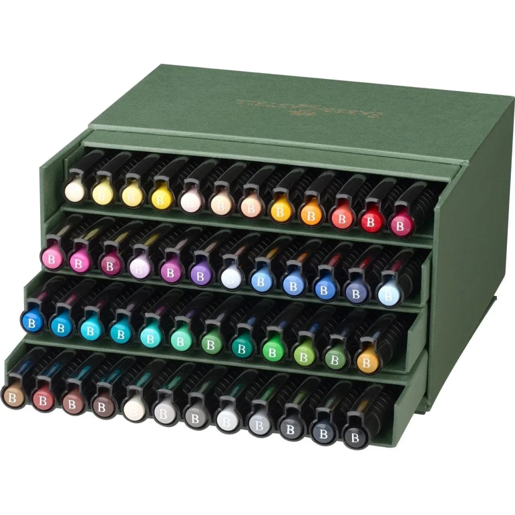 Лайнер Faber-Castell набір капілярних ручок пензликів Pitt Artist Pen Brush India ink, 48 кольорів (33030)