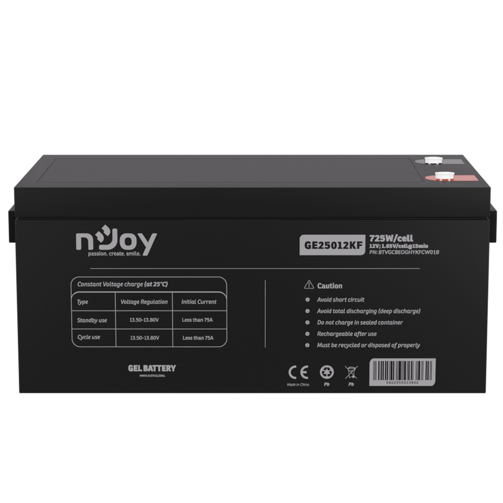 Батарея до ДБЖ nJoy 12V 250Ah (BTVGCBEOGHYKFCW01B) GEL (GE25012KF) Батарея до ДБЖ nJoy 12V 250Ah (BTVGCBEOGHYKFCW01B) GEL (GE25012KF)