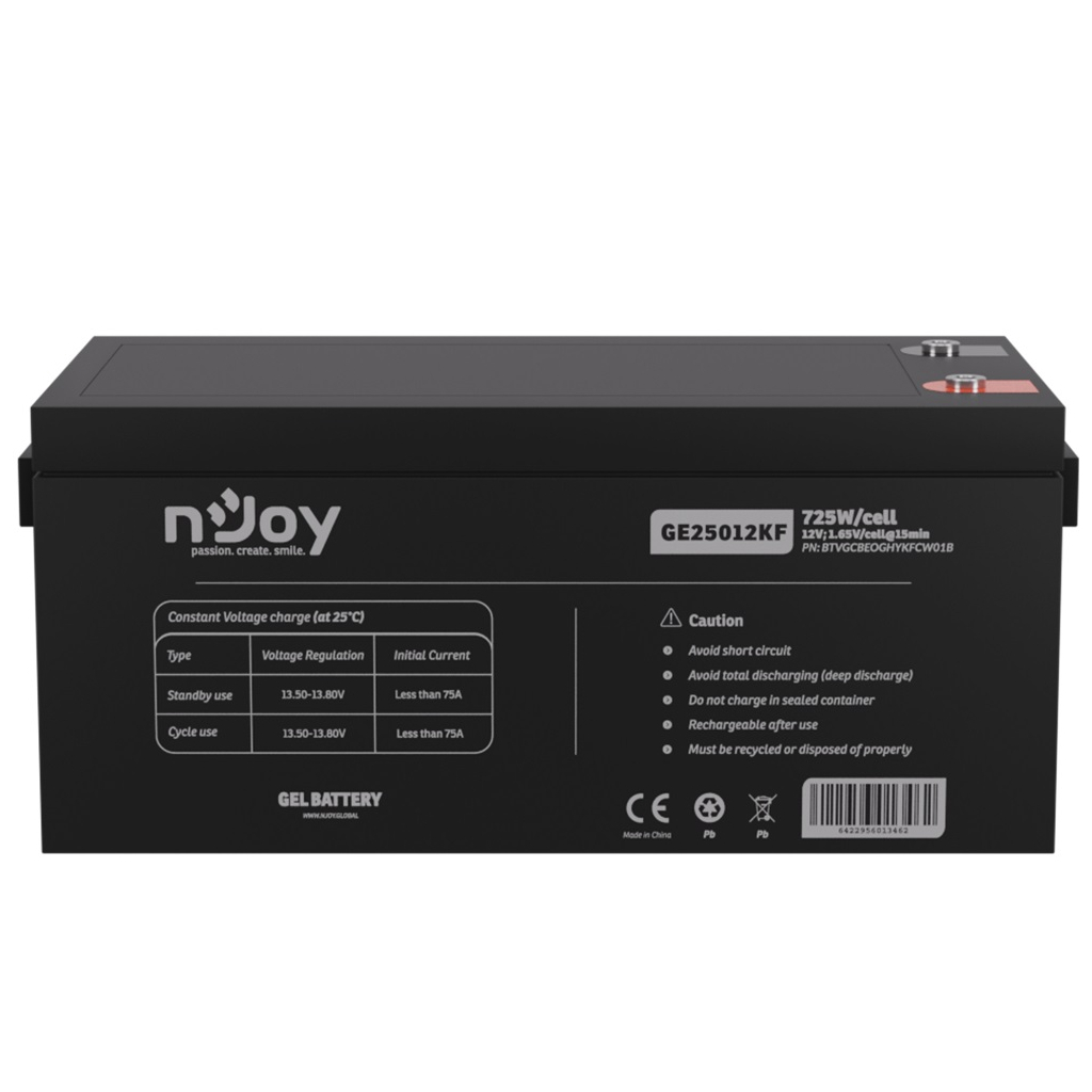Батарея до ДБЖ nJoy 12V 250Ah (BTVGCBEOGHYKFCW01B) GEL (GE25012KF)