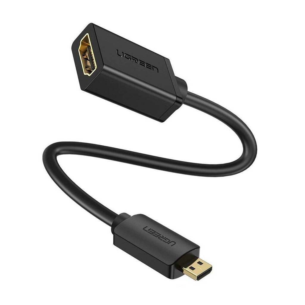 Перехідник Micro HDMI M to HDMI F 0.22m black Ugreen (20134) Перехідник Micro HDMI M to HDMI F 0.22m black Ugreen (20134)
