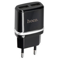 Зарядний пристрій HOCO C12 2*USB, 2.4A, Black + USB Cable iPhone 6 (65597)