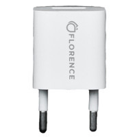 Зарядний пристрій Florence 1USB 1A + microUSB cable white (FL-1000-WM)