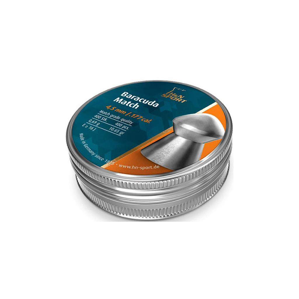 Пульки H&N Baracuda Match 4,52 мм, 0,69 г, 400 шт/уп (92284520004) Пульки H&N Baracuda Match 4,52 мм, 0,69 г, 400 шт/уп (92284520004)