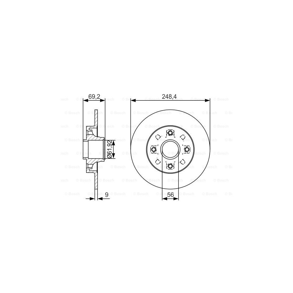 Гальмівний диск Bosch 0 986 479 S43 Гальмівний диск Bosch 0 986 479 S43