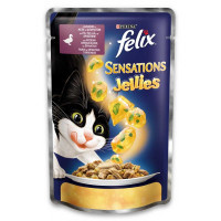Wet food for cats Purina Felix Sensations Jellies in jelly with duck and spinach 100 g (7613035469662)