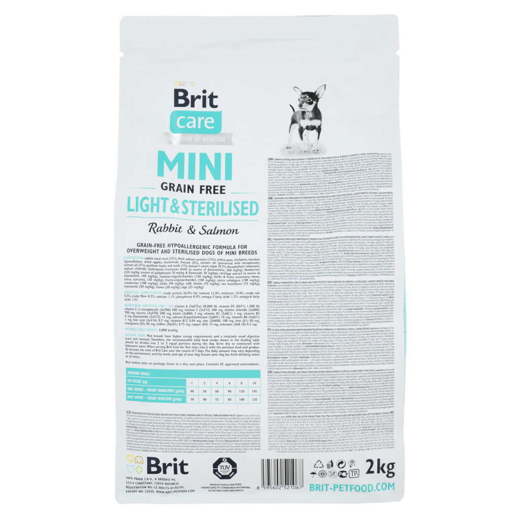Сухий корм для собак Brit Care GF Mini Light & Sterilised 2 кг (8595602521067)