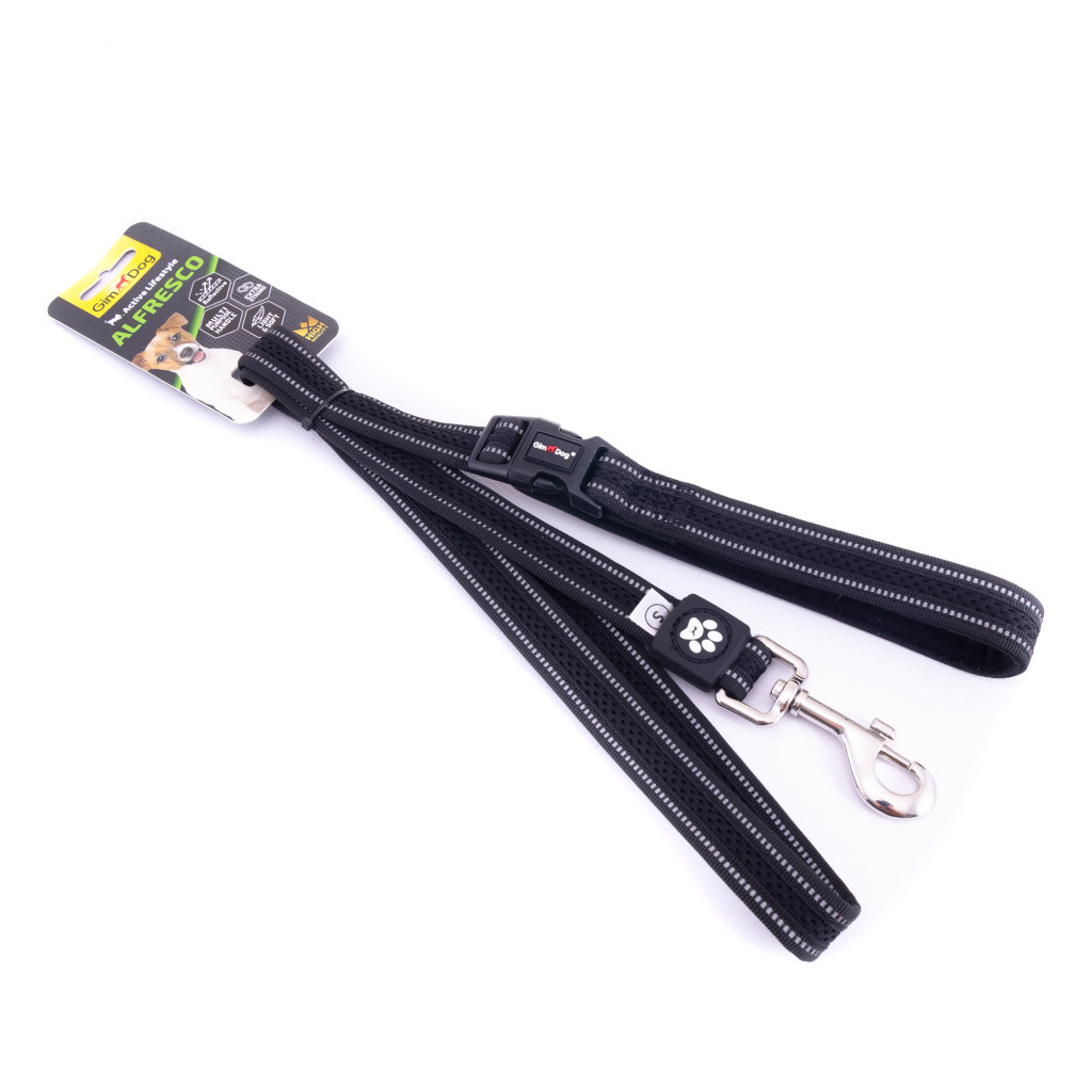 Повідець для собак GimDog Alfresco 2.0х120 см неопрен/фліс (чорний) (8009632059525) Повідець для собак GimDog Alfresco 2.0х120 см неопрен/фліс (чорний) (8009632059525)