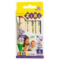 Colored pencils ZiBi Baby line Jumbo wax triangular 6 pcs (ZB.2483)