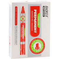 Marker Baoke waterproof 1-4 mm wedge. tip red 12 pcs (MARK-PER-BAO2928R-12)