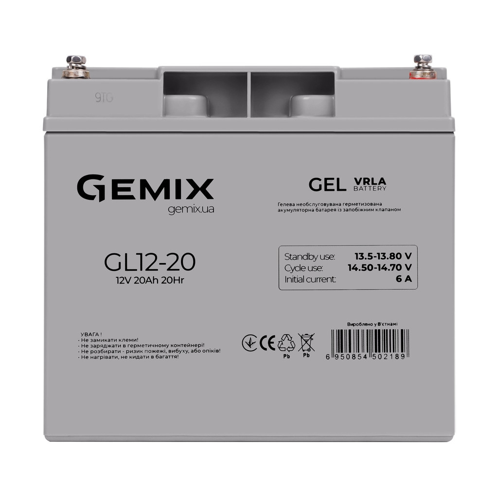Батарея до ДБЖ Gemix GL 12V 20Ah (GL12-20 gel) Батарея до ДБЖ Gemix GL 12V 20Ah (GL12-20 gel)