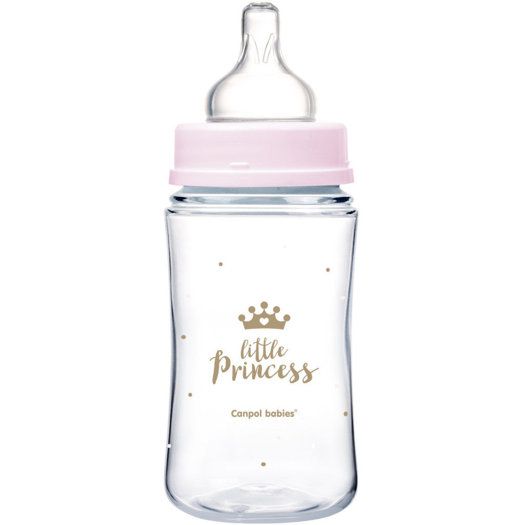 Пляшечка для годування Canpol babies Royal Baby з широким отвором 240 мл Рожева (35/234_pin)