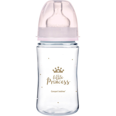 Пляшечка для годування Canpol babies Royal Baby з широким отвором 240 мл Рожева (35/234_pin)