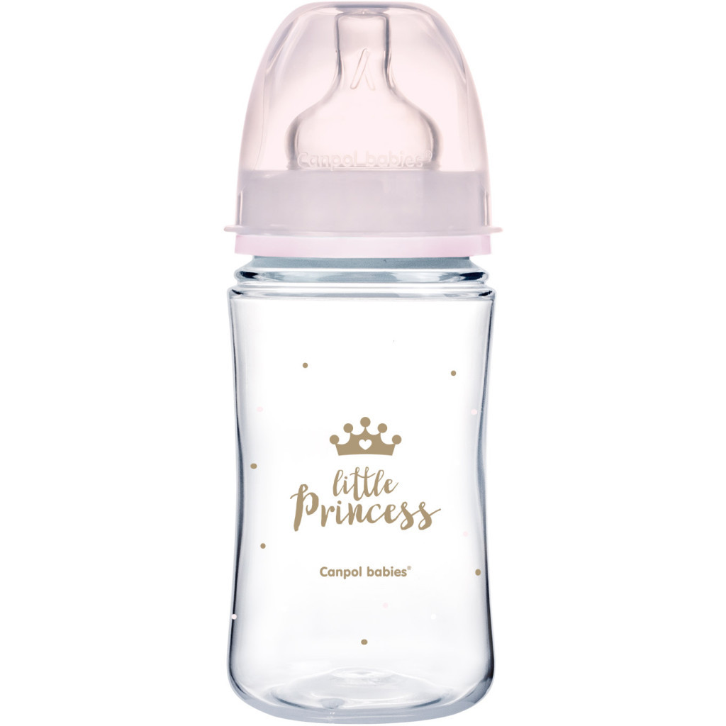 Пляшечка для годування Canpol babies Royal Baby з широким отвором 240 мл Рожева (35/234_pin)